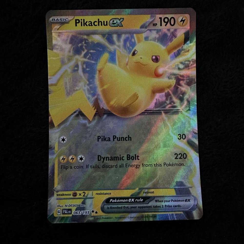 Pokémon TCG Pikachu ex Scarlet & Violet - Paldea Evolved 063/193 Holo Double